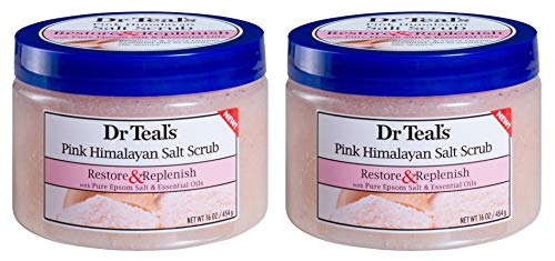 Dr. Teal's Epsom Salt Vücut Ovma 2'li paket, Pembe Himalaya