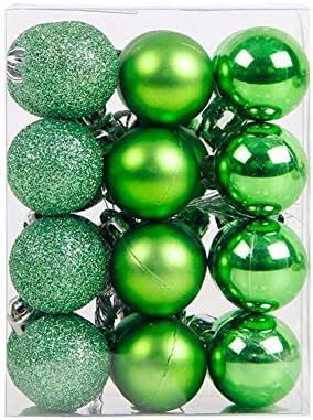 lasenersm 24 Parça 1.18 / 3 cm Kırılmaz Noel Topu Süsler Plastik Varil içinde Paketlenmiş Kırılmaz Noel Ağacı Topları Süs Noel