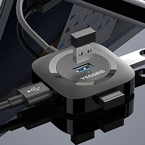 Kesoto 4 Port USB Hub Yüksek Hızlı Multiport Adaptörü Genişletici Dizüstü bilgisayar Masaüstü Klavye Mouse - Type3.0 Siyah 1