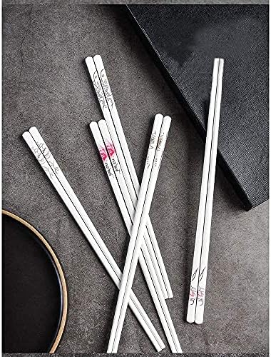 ZHANGDONG Chopsticks Yeniden Kullanılabilir Metal Chopsticks Ahşap Chopsticks Metal Chopsticks 10 Çift Yeniden Kullanılabilir
