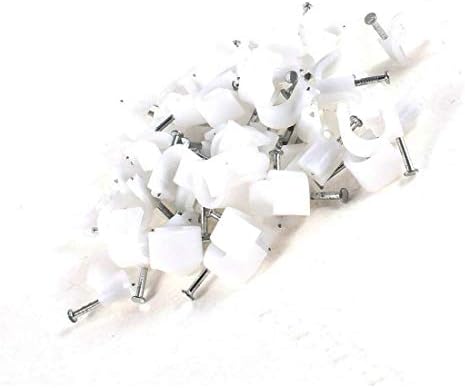 Ochoos - 65 Adet 10mm Çaplı Elektrik Kablosu Beyaz Plastik Daire Tırnak Klipsleri