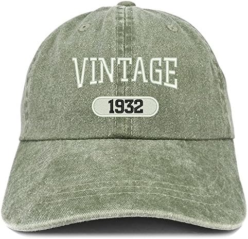 Moda Giyim Mağazası Vintage 1932 İşlemeli 90. Doğum Günü Yumuşak Taç Yıkanmış Pamuklu Kap