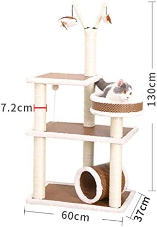 YCDJCS Kedi Evi Büyük Kedi Kafesi Ahşap Tırmanma Sütun Yumuşak Rahat Kedi Yuva Kedi Malzemeleri Kedi Kulesi Iç Dekorasyon Hediye