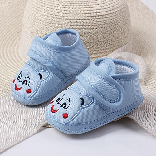 Toddler Bebek Erkek Kız Ayakkabı Kaymaz Sneaker Bebek Ilk Yürüteç Ev Yumuşak Taban Yürüyüş Beşik Ayakkabı Erkek Kız ıçin (Mavi,
