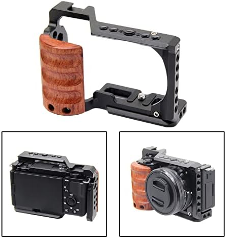 Ronyme Dijital Kamera Kafesi Ahşap Saplı, Dahili Tutuşunu Plaka, Soğuk Ayakkabı Tabanı ile, Alt Kaymaz Ped ile Prim için Zv-E10