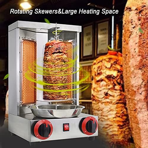 Zz Pro Shawarma ızgara makinesi Propan Döner Kebap Makinesi Dikey Broiler ile 2 Brülör