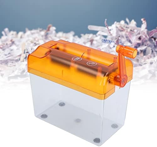 Dosya Parçalayıcı Kesme Makinesi, Belge için Ev için Şeffaf Taşınabilir Mini Kağıt Parçalayıcı (Turuncu)