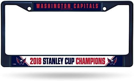 Rico Washington Capitals 2018 Stanley Kupası Şampiyonları Gece Mavisi Krom Plaka Çerçevesi