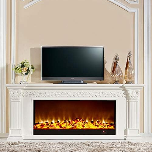 HWLG Şömine TV Standları, Modern 3D Elektrikli Yangın Gerçekçi LED Alev Efekti Şömine 750 / 1500W 7 Gün 24 saat Zamanlayıcı ve