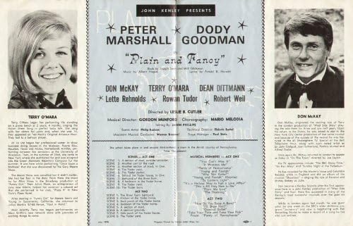 Dody Goodman, Peter Marshall'ın ortak imzasıyla imzalanan Sade Ve Süslü Oyun Kadrosu Yazılı Program