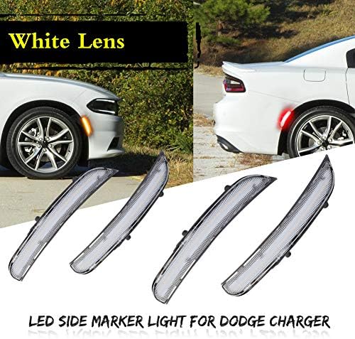 Şeffaf Lens LED Ön/Arka Side Marker Sinyal ışıklar Lamba Kiti Dodge Charger 2015-2019 ıçin