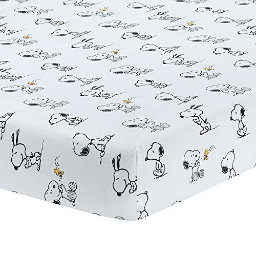 Kuzular ve Sarmaşık Klasik Snoopy Beyaz / Siyah / Gri 3 Parçalı Bebek Beşik Yatak Seti
