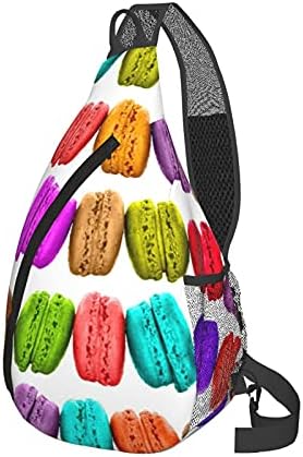 Fftian Sling Sırt Çantası, Renkli Macarons Crossbody Omuz Göğüs Çanta Seyahat Yürüyüş İçin Rahat Sırt Çantası