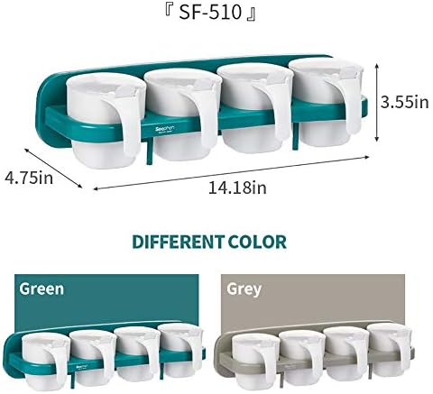 Asılabilir tip Baharat kabı baharat kutusu seti kaşık kapağı ve tabanı ile plastik baharat kavanozu (4 Set, Yeşil)