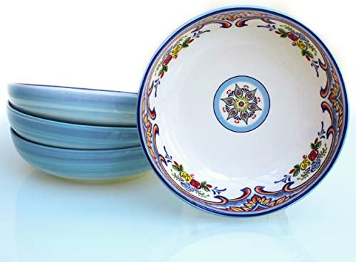Euro Ceramica Zanzibar Koleksiyonu 20 Parça Yemek Takımı Seti, 4 Kişilik, İspanyol Çiçek Tasarımı, Çok Renkli ve Ceramica Zanzibar