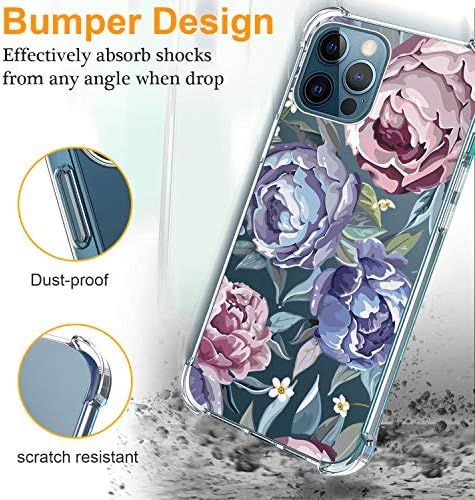Kılıf iPhone 12 ıçin Uyumlu Pro Max Durumda Silikon Şeffaf Kapak Ince Kauçuk Jel Tampon Kılıfları Pembe Çiçek Telefon Kılıfı