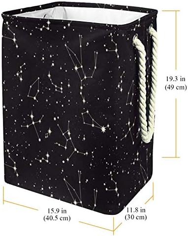Unicey Yıldız Takımyıldızı Desen Büyük Ölçekli Çamaşır Sepeti Katlanabilir Depolama Sepeti Yatak Odası Bebek Kreş için
