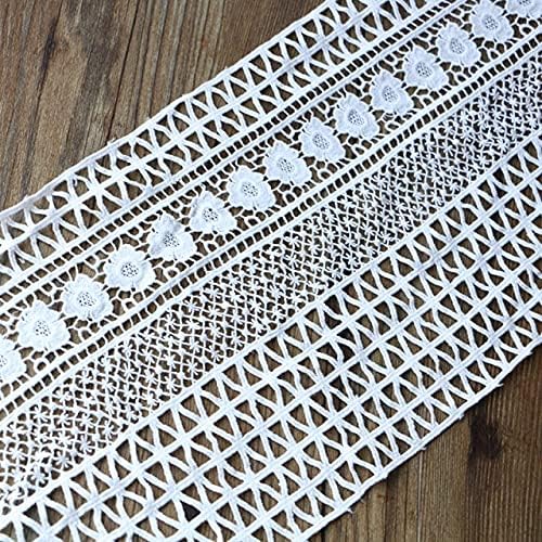 20 cm Beyaz Polyester Embroid Dikiş Şerit Gipür dantel Trim veya Kumaş çözgü Örgü DIY Konfeksiyon Accessories-2YARD dantel 450