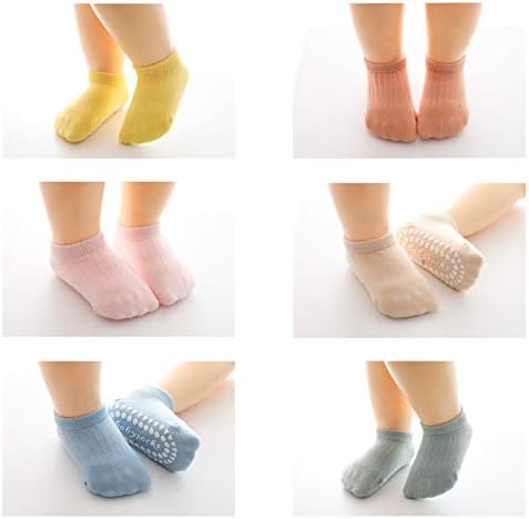 Kısgyst 6 Pairs Bebek Kız Kavrama Ayak Bileği Çorap Kaymaz Yumuşak Rahat Ince Düşük Kesim Yaz Çorap Sneakers ıçin 9-24 Ay Yürümeye