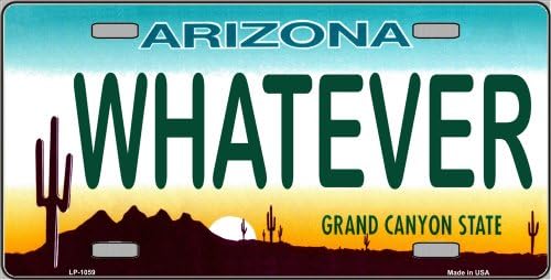 Akıllı Sarışın Ne Olursa Olsun Arizona Yenilik Devlet Arka Plan Vanity Metal Plaka Etiket işareti