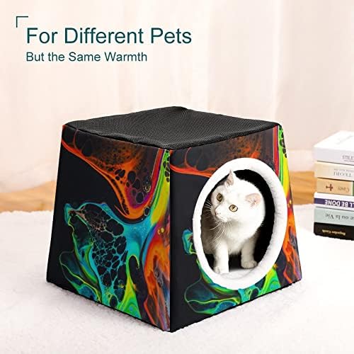 Moda Kapsül Pet Waterloo Katlanabilir Kedi Evi Kedi Yatak Kedi Kanepe 3-in-1 Tasarım için Küçük Pet Kırmızı Su Dalgalanma