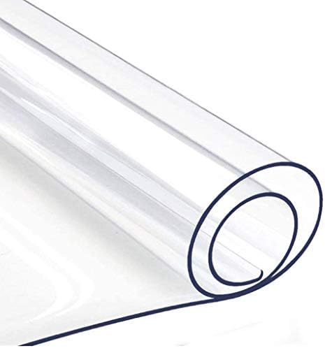 HONGER Şeffaf PVC Masa Örtüsü Koruyucusu, Yemek Masası için 2.0 Mm Kalınlığında Şeffaf PVC Masa Örtüsü Koruyucusu Mermer Üst
