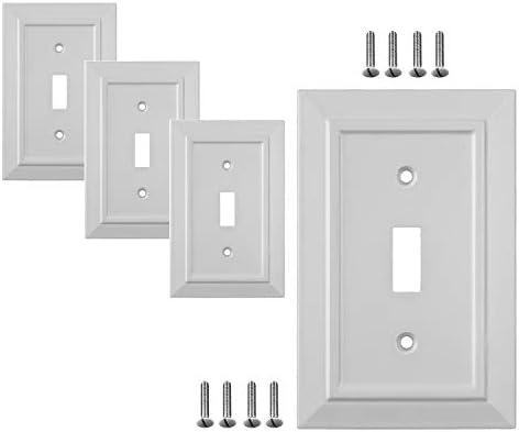 SleekLighting tarafından 4 Duvar Plakası Çıkış Anahtarı Kapakları paketi / Klasik Beyaz Mimari Duvar plakaları / Stilleri çeşitli: