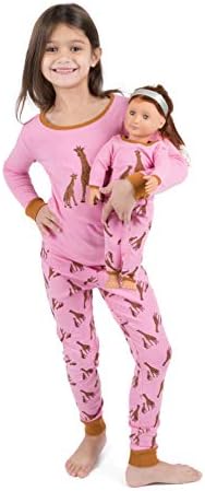 Leveret Çocuk ve Yürümeye Başlayan Çocuk Pijamaları Eşleşen Bebek ve Kız Pijamaları %100 Pamuklu Pjs Seti (Toddler-14 Yıl) Amerikan