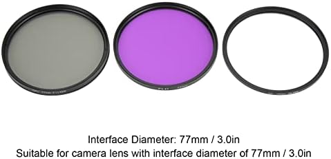 Hozee Kamera UV CPL Lens Filtresi, UV CPL Lens Filtre Seti Kameralar için Çok Kaplamalı Su Geçirmez (77mm (1498))