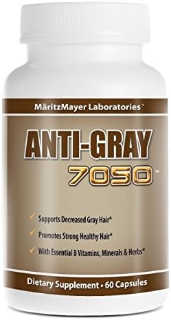 Anti-Gri Saç 7050, Doğal Saç Renginin Geri Kazanılmasına Yardımcı Olur Şişe Başına 60 Kapsül (7 Şişe)