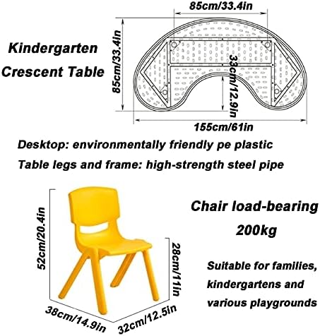 Çocuk Masa ve Sandalye Seti Anaokulu Ay Masa ve Sandalye, Çocuk Masa ve Sandalye Seti, Bebek Oyuncak ark Ay Masa (Renk: Stil