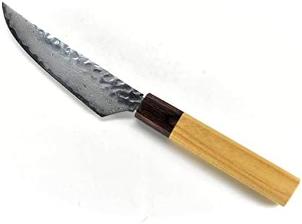 Sakai Takayuki / 33 Katmanlar Dövülmüş Şam Biftek Bıçağı 120mm / 4.7Sekizgen KEYAKİ (Japon Zelkova) Kolu