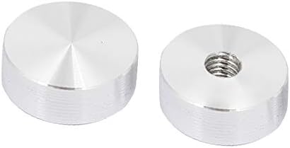 X-DREE Cam Masa Yuvarlak Şekilli Alüminyum Diskler Donanım Gümüş Ton M6x20mm 2 adet (Mesa de cristal en forma de discos de aluminio