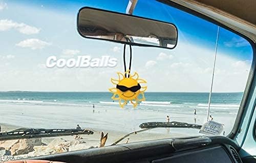 Coolballs Orijinal Serin Kaliforniya Sunshine w Güneş Gözlüğü Araba Anten Topper/Oto Ayna Dangler/Dashboard Aksesuar (Siyah Tonları)