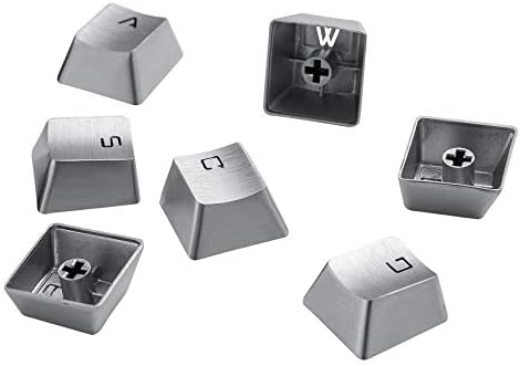 Qupei Metal Klavye Tuşları (WASDQREF + DIR.) FPS ve MOBA için, OEM Mekanik Klavye Keycaps Kiti Kiraz MX Anahtarları için 60%