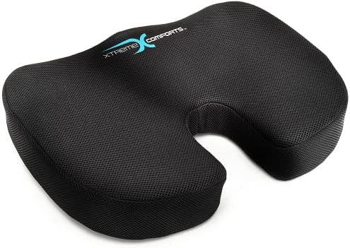 Xtreme Comforts Sırt Desteği ve Kuyruk Kemiği Kabartması için Masa Sandalye Minderleri-Ev Ofisi veya Seyahat için Kulplu Hafızalı