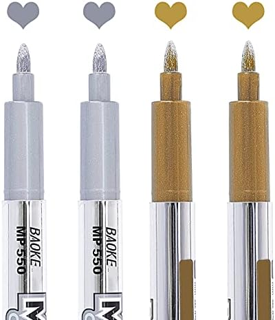 CRASPİRE 4 Adet Metalik Akrilik boya kalemleri Metalik Kalıcı İşaretleyiciler mühür mumu Kalem Altın Gümüş Hızlı Kuru boya kalemleri