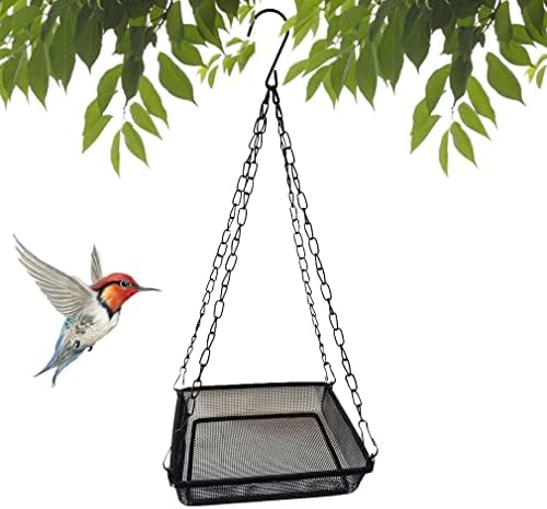 Kuş Besleyici Asılı Tepsi, Kuş Besleyiciler için Platform Metal Örgü Tohum Tepsisi, Vahşi Arka Bahçe Çeken Kuşlar için Açık Bahçe