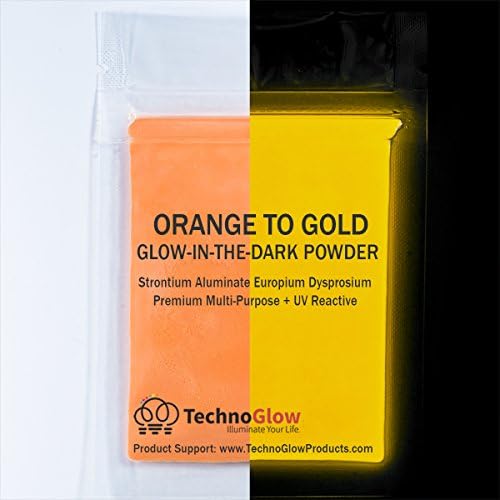 Turuncu-Altın Karanlıkta Parlıyor ve UV Reaktif Pigment Tozu-30 Gram