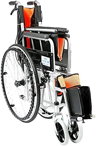 LXDZXY Tekerlekli Sandalyeler, yaşlı Engelli Yürüteç Alüminyum Alaşım El Yapımı Çelik Rahat hafif Taşınabilir Taşıma Katlanır