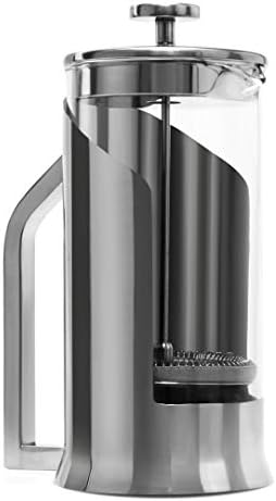 Lafeeca Fransız Basın Kahve Makinesi ile Borosilikat Cam-Paslanmaz Çelik Kapak Çift Filtrasyon Sistemi Büyük 34 oz 1000 ml Cilalı