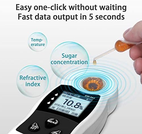 Dijital Brix Metre, Brix Refraktometre, 5 Saniyede Hızlı Veri Çıkışı, Otomatik Sıcaklık Telafisi, Meyve Bira Şurubu Tatlılık