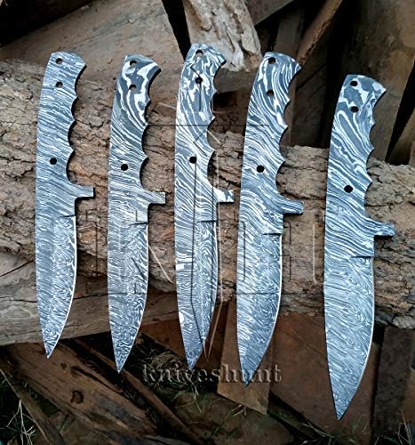 Şam Bıçak Özel El Yapımı - 10 İnç Şam Çelik Boş bıçaklar Yangın desen