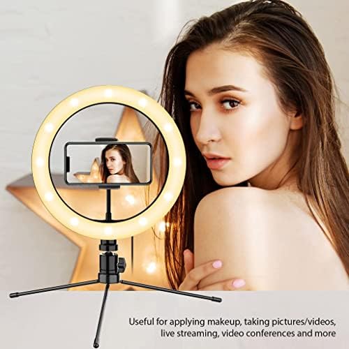 Parlak Selfie Halkası Üç Renkli Işık, Samsung Galaxy S7 Edge 10 İnç için Canlı Yayın/Makyaj/YouTube/TikTok/Video/Çekim için Uzaktan
