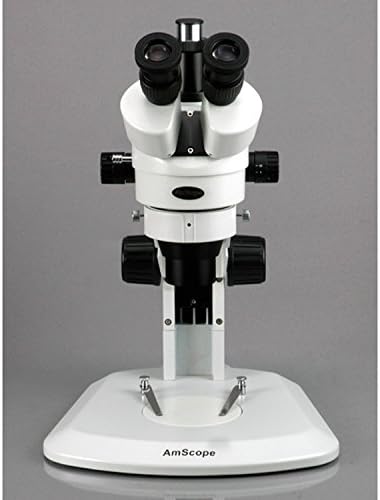 AmScope SM-1TRY Profesyonel Trinoküler Stereo Zoom Mikroskop, wh10x Oküler, 7X-90X Büyütme, 0.7 X-4.5 X Zoom Objektifi, Ortam