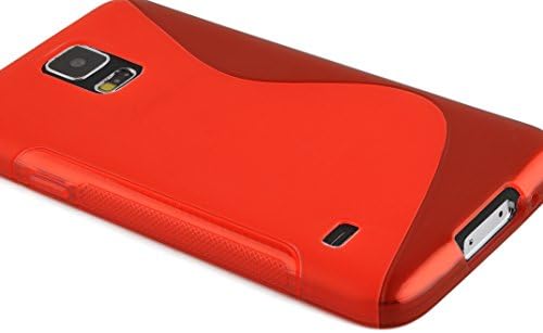 Cadorabo Kılıf ile Uyumlu Samsung Galaxy S5 / S5 Neo Durumda Inferno Kırmızı Cep Telefonu Kılıfı Esnek TPU Silikon yapılmış S-Line