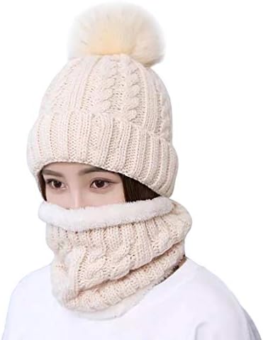 Ev Tercih Bayan Kış Bere Şapka Eşarp Set Sıcak Bulanık Örgü Şapka Boyun Atkılar