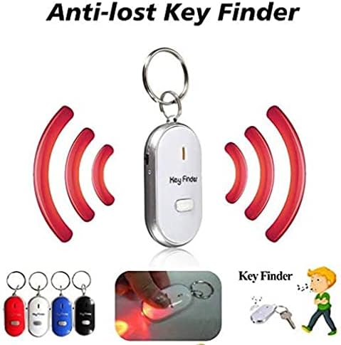 Anahtar Bulucu, 1 adet Düdük Ses Kontrolü Anti-Kayıp Keyfinder Öğe Bulucu Anahtarlık Anahtarlık Tuşları için led ışık ile / Cüzdan