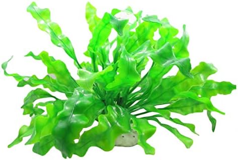 OWİKAR Akvaryum Bitkileri Yüksek Taklit Su Bitkileri Gerçekçi Balık Tankı Dekoratif Yeşil Geniş yapraklı Bitkiler Yapay Dekor