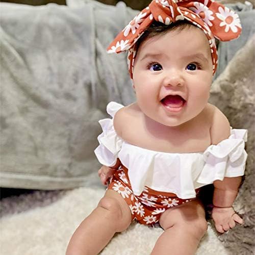 3 ADET Bebek Bebek Kız Yaz Giysileri Kolsuz Fırfır Bodysuit Romper Üst Çiçek Şort Pantolon Saç Halat Kıyafetler Set